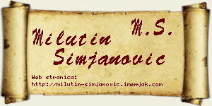 Milutin Simjanović vizit kartica